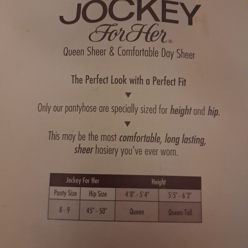 Vintage 90s NOS Jockey For Her Queen Control Top Pantyhose Tuxedo Black Queen‎ - Picture 4 of 4